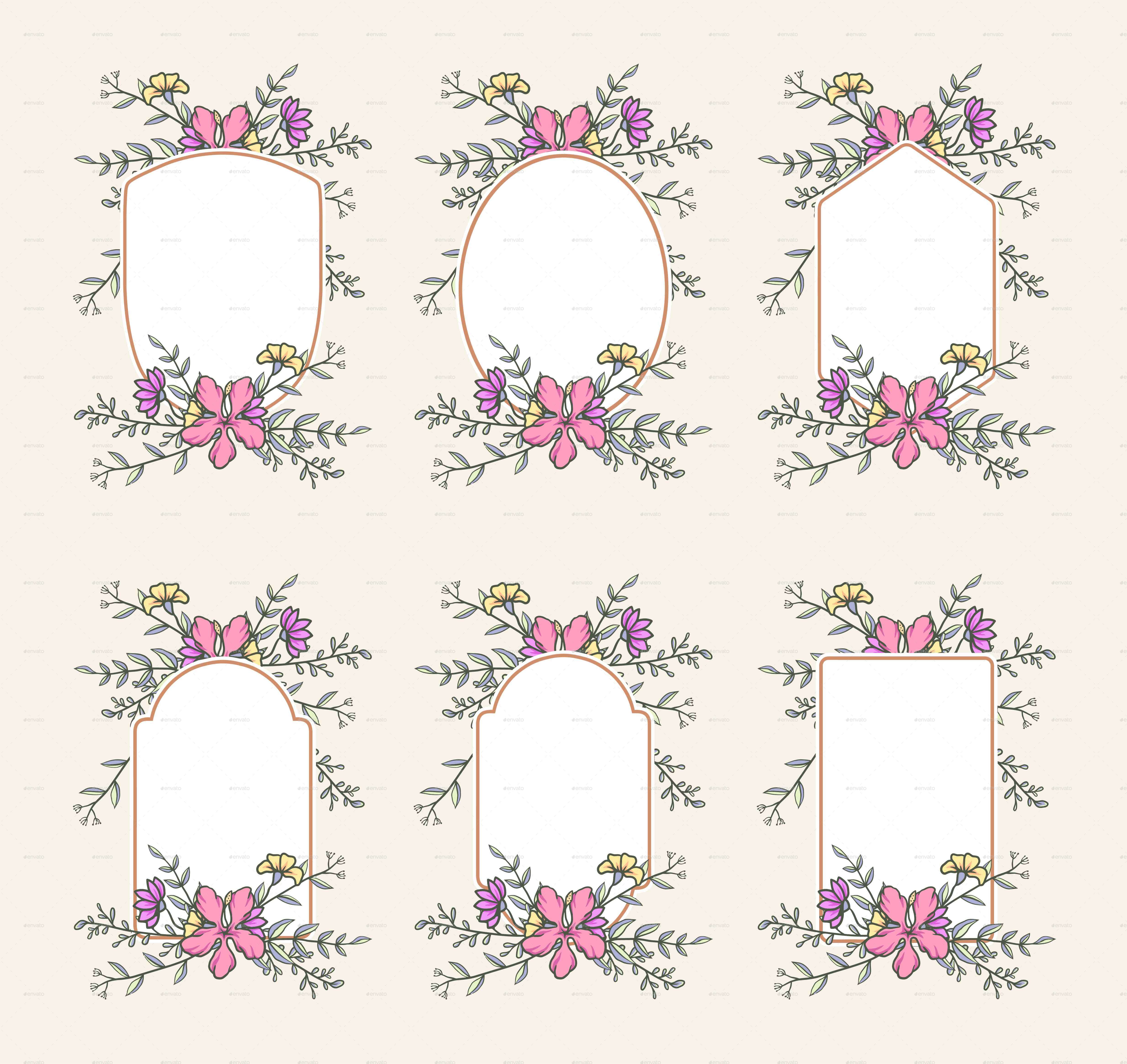 Floral Frame Collection by Amillustrated | GraphicRiver